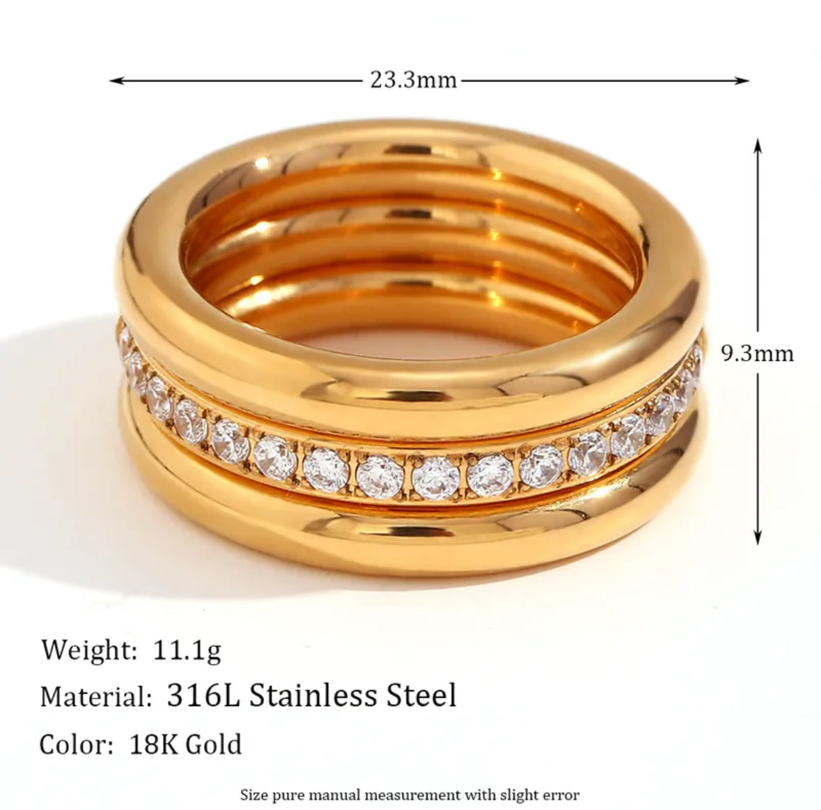 DIANA RINGS( set of 3 rings )
