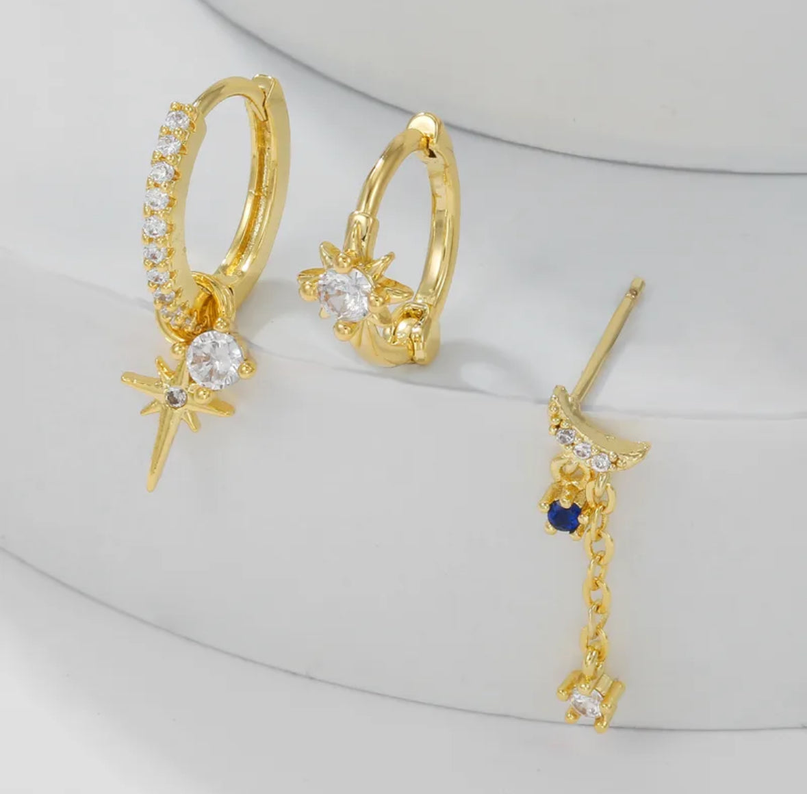 INLAY EARRINGS ( Set of 3 )