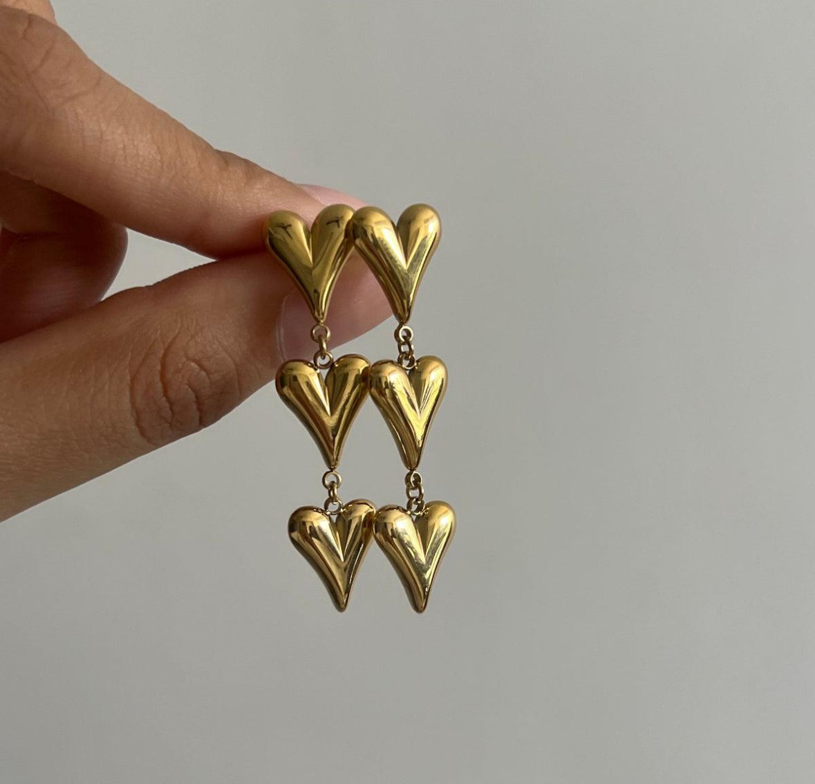 TRIPLE HEART EARRING