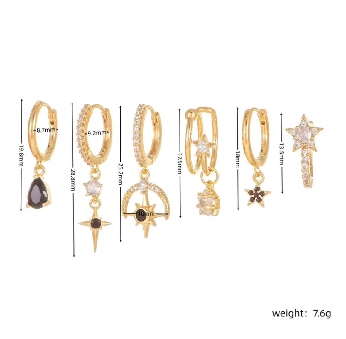 BLOOMY EARRINGS (set of 6)