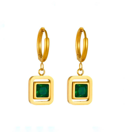 EMERALD DROP EARRING