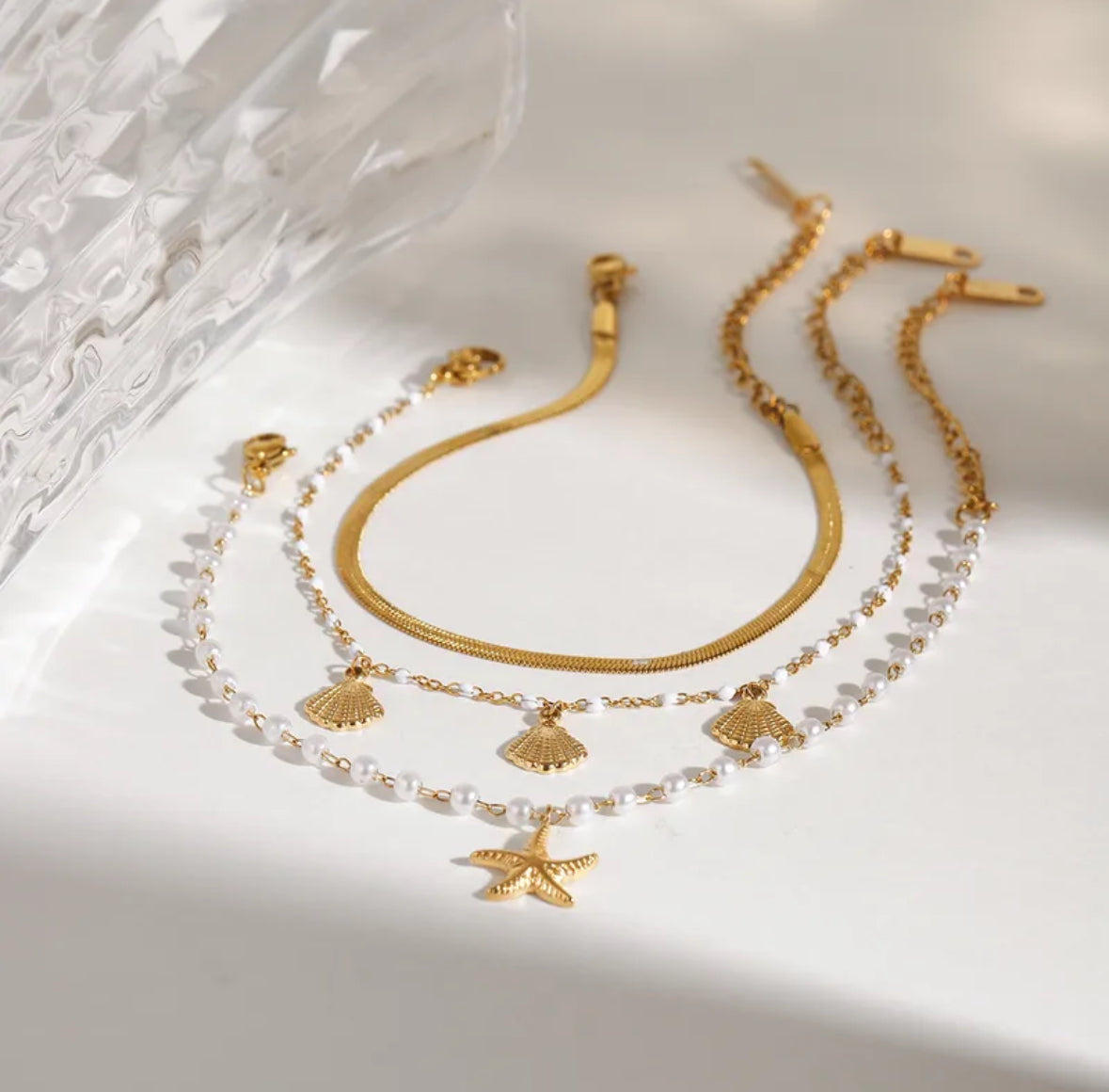 OCEAN CHARM BRACELET (Set of 3)