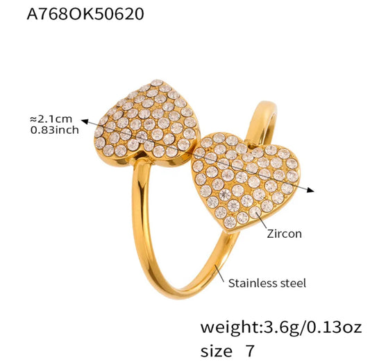 TWIN HEARTS RING